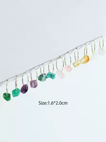 Bông tai trang trí bằng đá 6 đôi - Nhiều màu - Xem 4