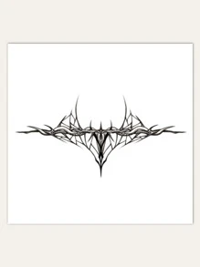 紋身貼紙,1張刺尖圖案一次性紋身適合男士,紋身貼紙成年人,逼真紋身貼刺尖,適合女士和女孩 - 黑色 - 查看 2