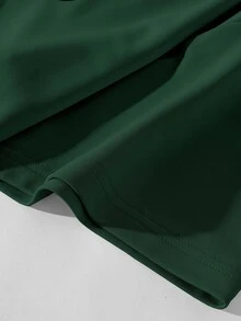 Manfinity Men Plus Letter Embroidery Polo Shirt - Dark Green - View 3