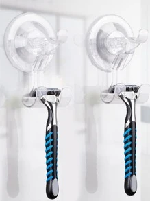1pc Clear Wall Mounted Shaver Holder - Clear - View 1