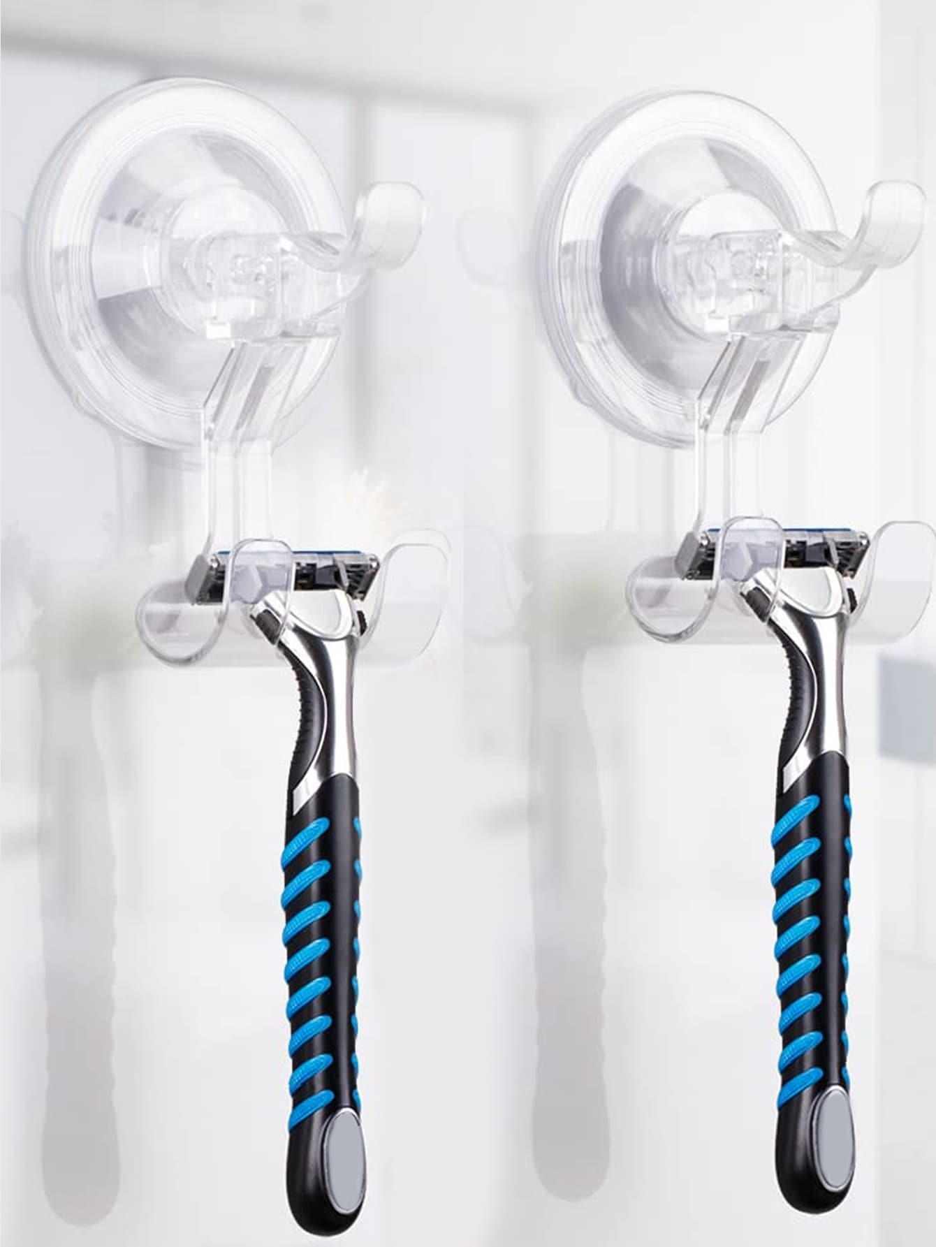 1pc Clear Wall Mounted Shaver Holder - Clear - View 1