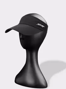 1pc Letter Graphic Outdoor Empty Top Hat - Black - View 1