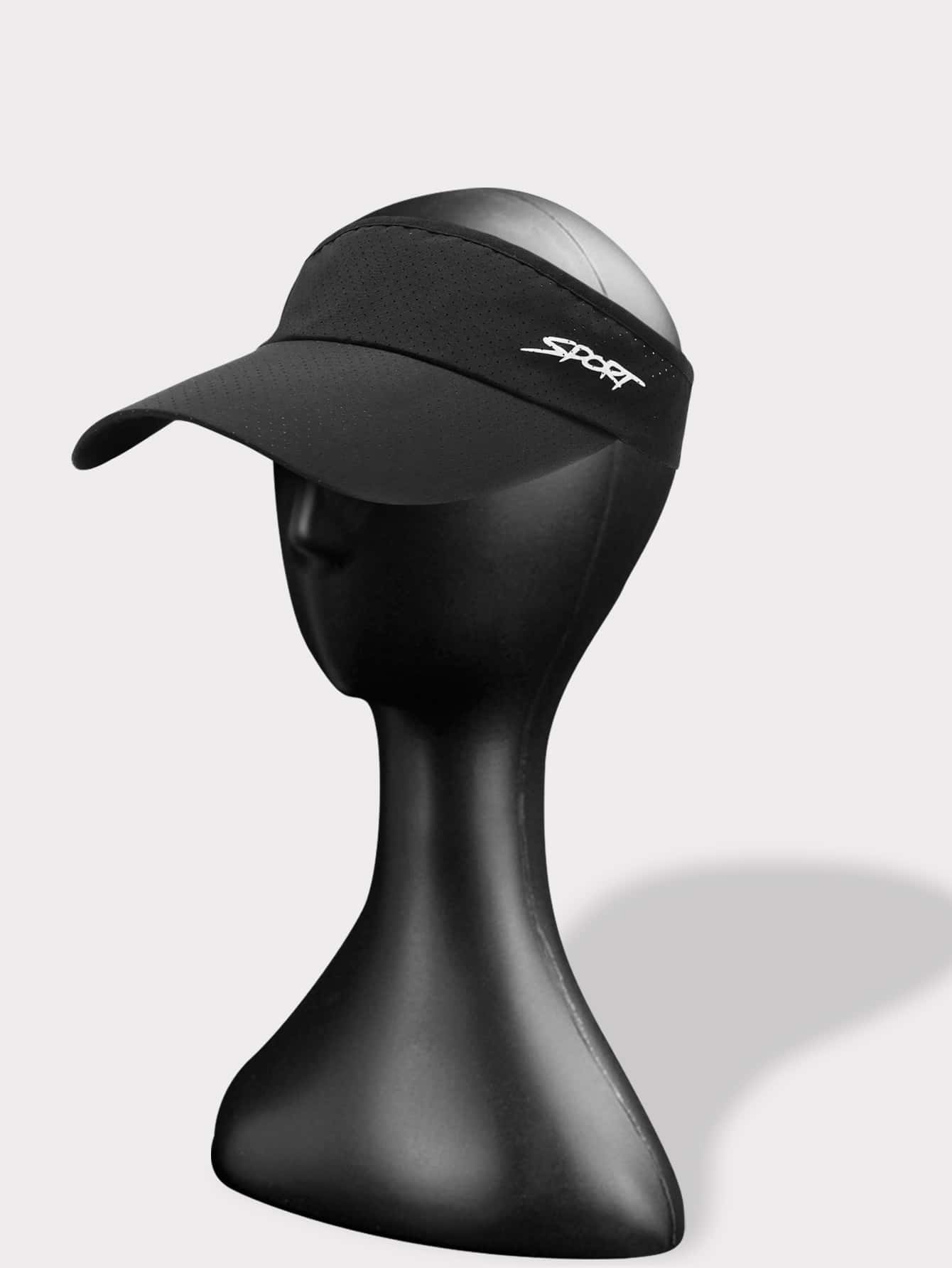 1pc Letter Graphic Outdoor Empty Top Hat - Black - View 1