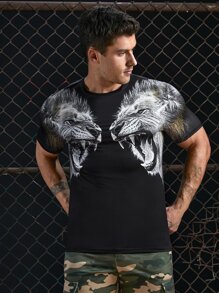 Manfinity VCAY 男士獅子圖案T恤