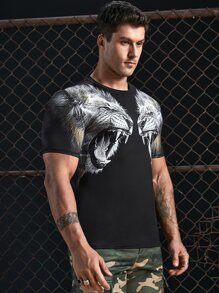 Manfinity VCAY 男士獅子圖案T恤