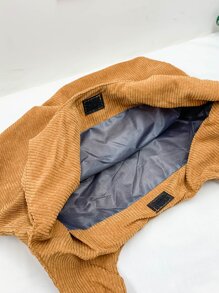 Minimalist Shopper Bag School Bag For Graduate, Teen Girls, Freshman, Sophomore, Junior & Senior In College, University & High School, Perfect For Outdoors ,Travel & Back To School - Brown - View 7