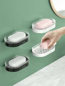 1pc Letter Graphic Random Wall Mounted Soap Dish - Multicolor - View 1