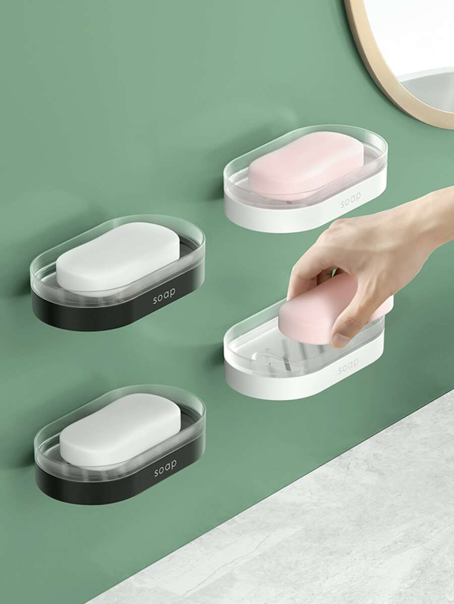 1pc Letter Graphic Random Wall Mounted Soap Dish - Multicolor - View 1