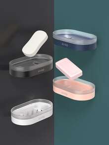 1pc Letter Graphic Random Wall Mounted Soap Dish - Multicolor - View 4