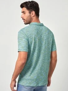 Manfinity VCAY Men Space Dye Polo Shirt - Mint Green - View 2