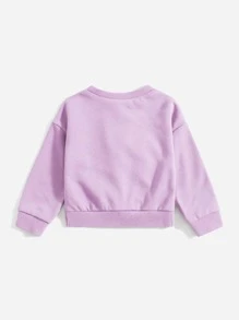 SHEIN Baby Twist Hem Sweatshirt - Lilac Purple - View 2