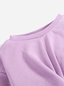 SHEIN Baby Twist Hem Sweatshirt - Lilac Purple - View 3