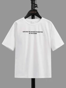 SHEIN Boys Slogan & Figure Graphic Tee - White - View 2