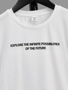 SHEIN Boys Slogan & Figure Graphic Tee - White - View 3