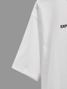 SHEIN Boys Slogan & Figure Graphic Tee - White - View 4