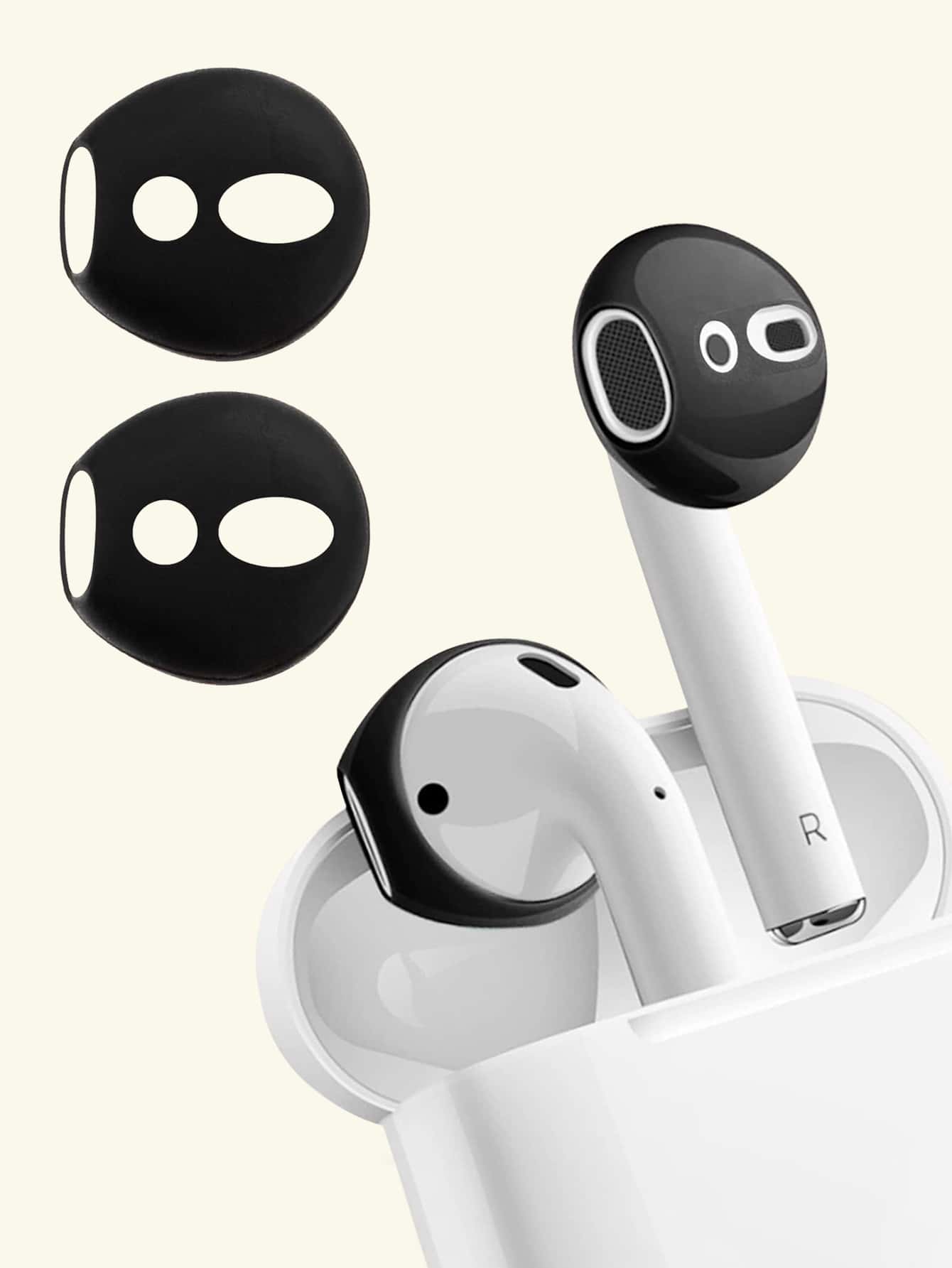 4pcs Silicone Headphone Earmuff - Black - View 1