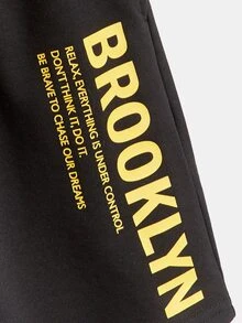 SHEIN Boys Letter Graphic Tee & Shorts - Multicolor - View 3