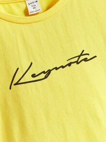 SHEIN Boys Letter Graphic Tee & Shorts - Multicolor - View 4