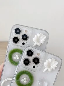 Vỏ điện thoại trong suốt trang trí trái tim - Trong sáng - Xem 5