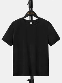 SHEIN Boys Letter Graphic Tee - Black - View 2