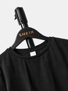 SHEIN Boys Letter Graphic Tee - Black - View 4
