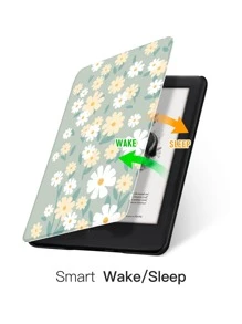 Floral Pattern Case Compatible With Kindle - Multicolor - View 3