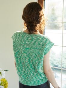 Knit Mix Space Dye Sweater Vest - Green - View 2
