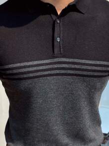 Men Striped Pattern Knit Top - Multicolor - View 3