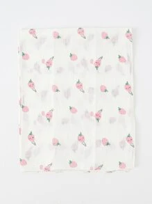 Khăn quàng in hình dâu tây cho trẻ em - trắng - Xem 2