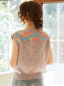 Knit Mix Space Dye Sweater Vest - Multicolor - View 2