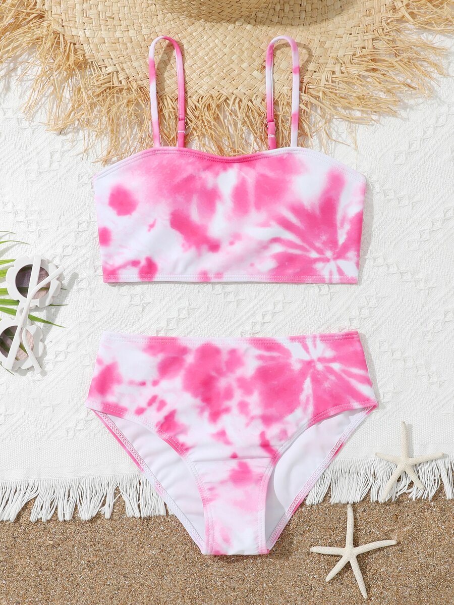 青少年扎染比基尼套装夏日海滩