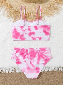 青少年扎染比基尼套装夏日海滩