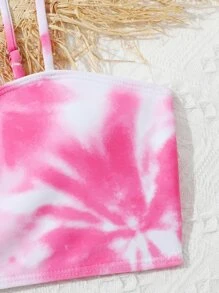 青少年扎染比基尼套装夏日海滩