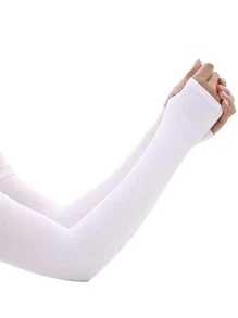 纯色露指手套婚礼夏季 - 白色 - 查看 3