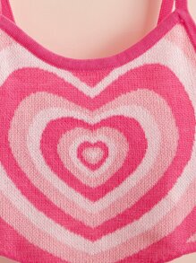 SHEIN garotas Top de malha cami padrão de coração