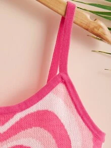 SHEIN garotas Top de malha cami padrão de coração