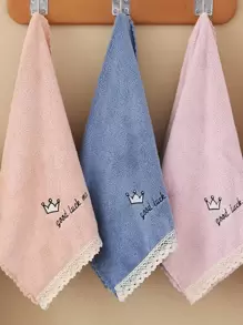 1pc Crown Embroidery Random Towel Or Bath Towel - Multicolor - View 2
