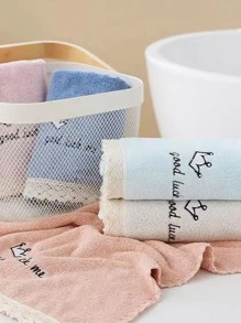 1pc Crown Embroidery Random Towel Or Bath Towel - Multicolor - View 4