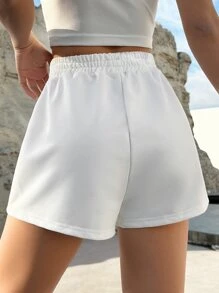 SHEIN EZwear 愛心和字母圖案短褲