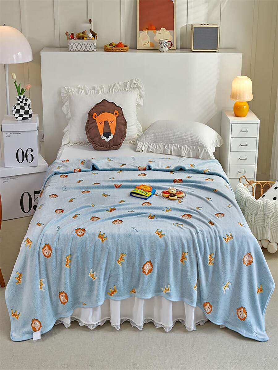 1pc Cartoon Graphic Blanket - Multicolor - View 1