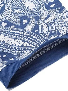 男士佩斯利印花POLO衫 - 藍白色 - 查看 4