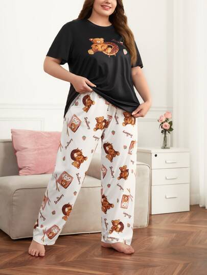 Conjunto de pijama con estampado de dibujos animados