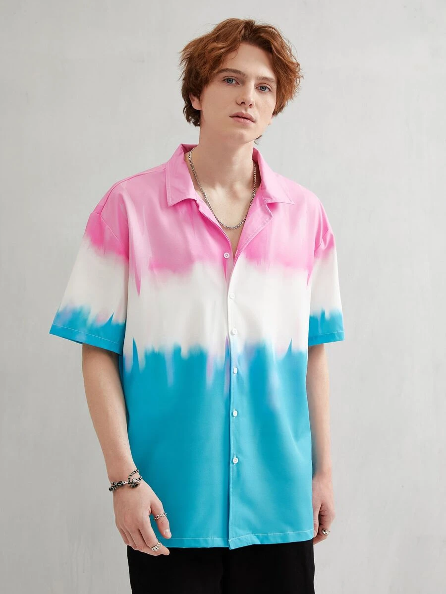 Men Tie Dye Shirt - Multicolor - View 1