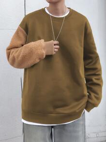 Manfinity Hypemode Men Bear Pattern Drop Shoulder Sweatshirt - Brown - View 2