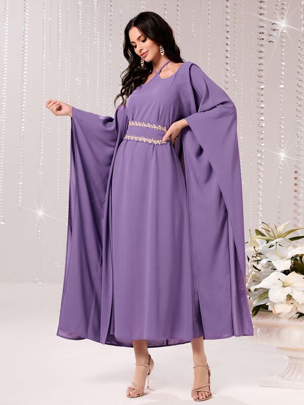 Al Najma Tie Back Appliques Detail Dress