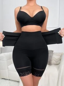 Hook And Eye Shapewear Shorts - Black - View 5