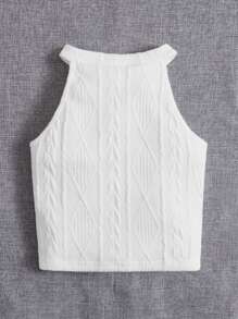 SHEIN Tank Tops & Camis Bé Gái màu trơn Giải trí - trắng - Xem 2