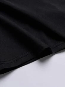 NITAGUT Tops Nam Slogan Loại bướm Giải trí - màu đen - Xem 4