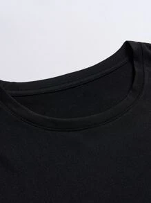 NITAGUT Tops Nam Slogan Loại bướm Giải trí - màu đen - Xem 8