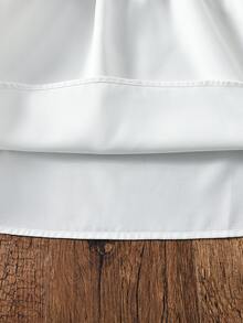 Girls Cold Shoulder Frill Trim Blouse - White - View 6